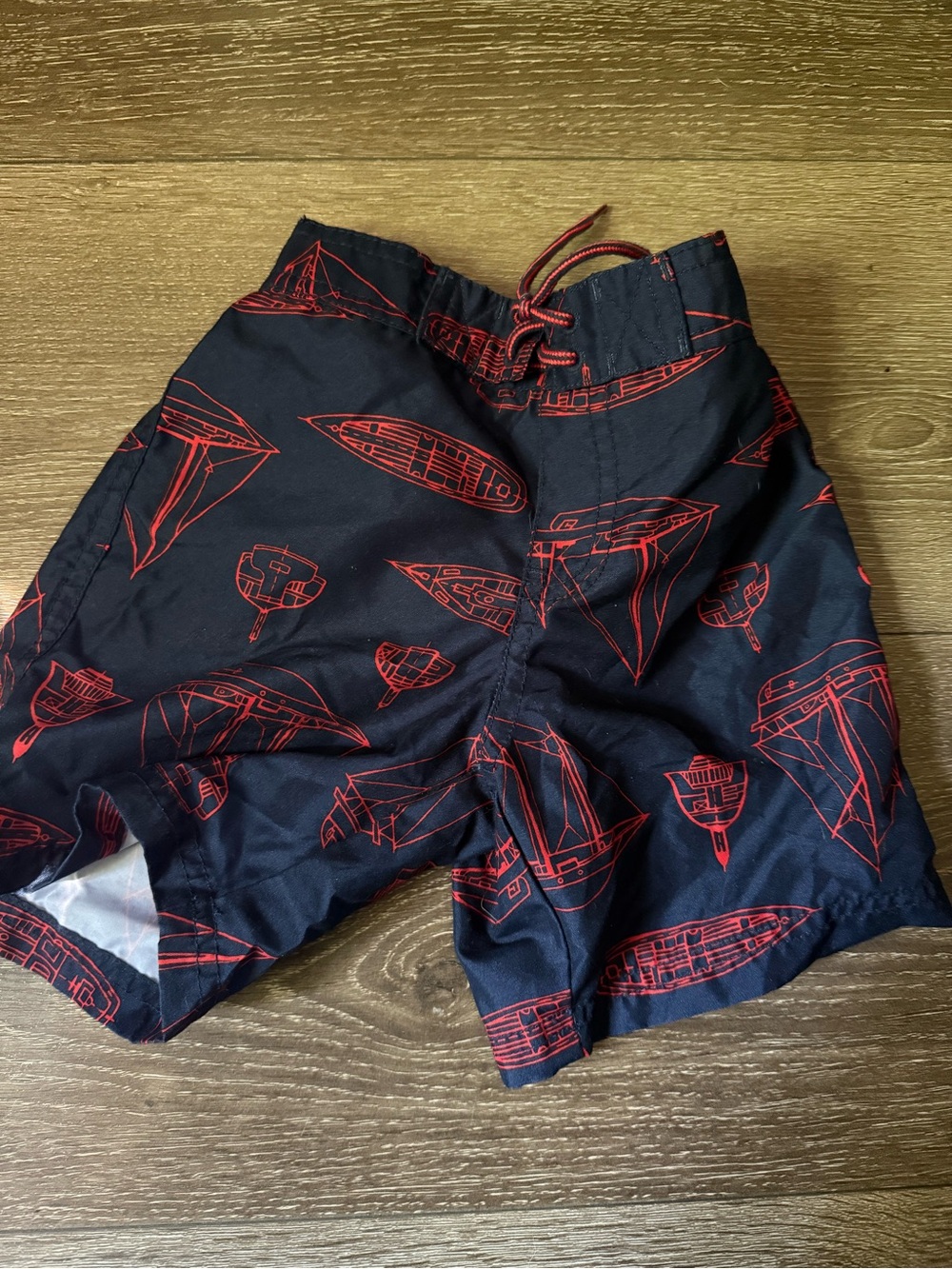 Janie and Jack Navy Boat Swim Shorts — 18–24M